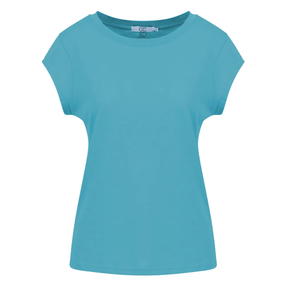 cc_heart_basic_tshirt_aqu_0-1.webp Coster Copenhagen CC Heart Basic T-Shirt Aqua Blue- T-shirts & Tops