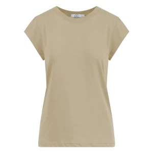 Coster Copenhagen CC Heart Basic T-Shirt Sand Olive- T-shirts & Tops