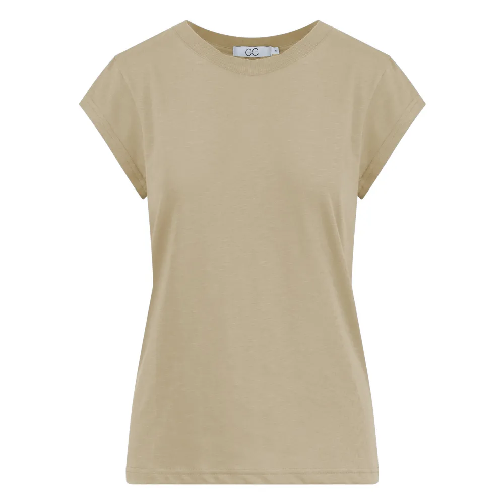 cc_heart_basic_tshirt_san_0.webp Coster Copenhagen CC Heart Basic T-Shirt Sand Olive- T-shirts & Tops