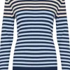 Culture CUAnnemette Rib Pullover Light Blue/Navy- Strick & Cardigans