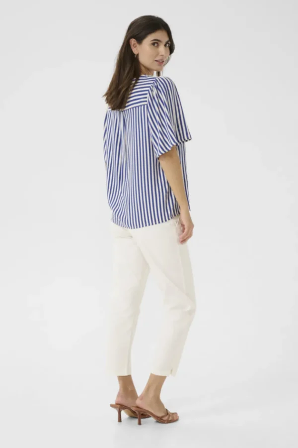 Culture CUDenia SS Blouse Mazarine Blue- Shirts & Blusen