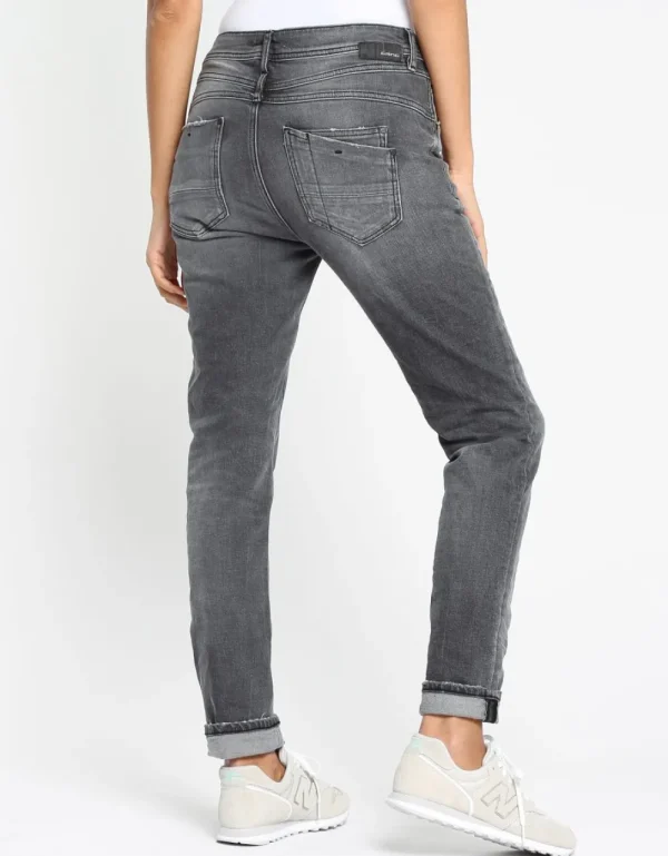 Gang 94Amelie Relaxed Fit Jeans Grey Soft Destroy- Jeans
