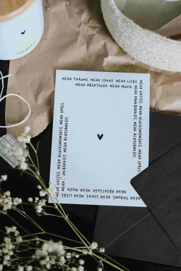 Heldenglück HG Postkarte Mehr Träume- Lovely Stuff