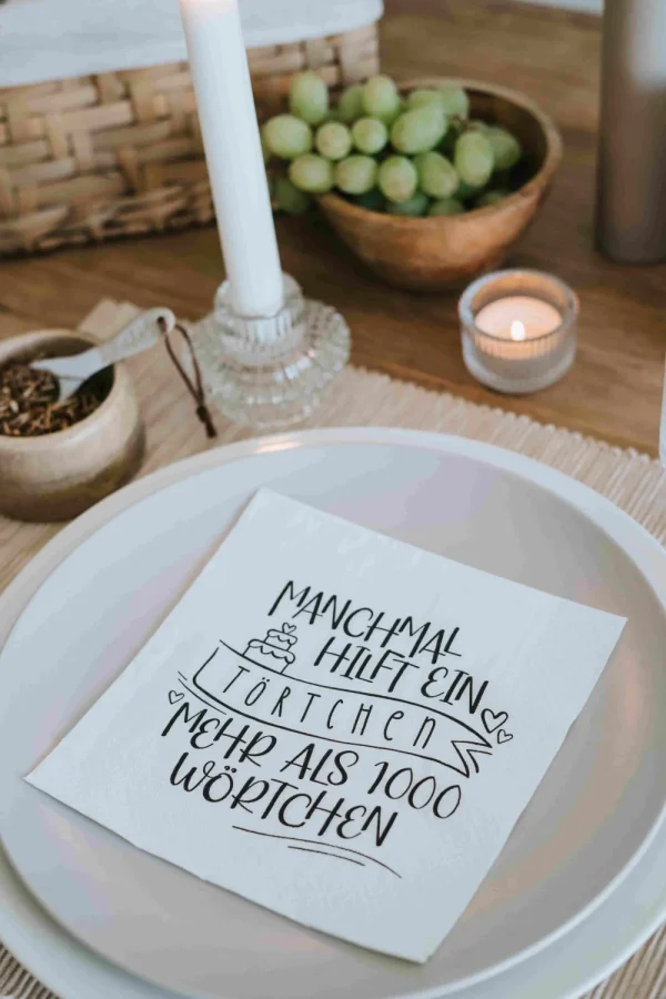 Heldenglück HG Serviette 1000 Wörtchen- Küche & Gedeckter Tisch
