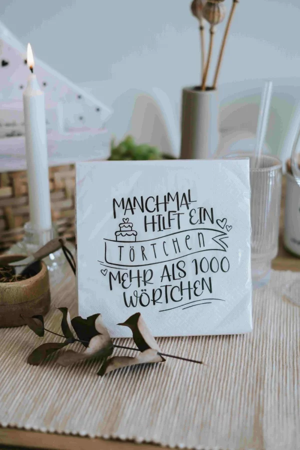 Heldenglück HG Serviette 1000 Wörtchen- Küche & Gedeckter Tisch