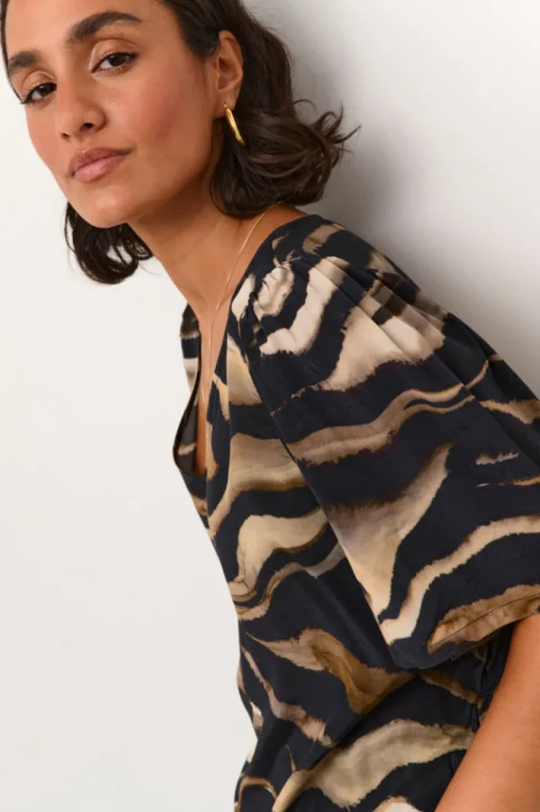 Kaffee KALaila Blouse Brown Tiger Print- Shirts & Blusen