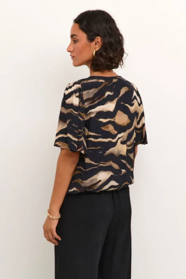 Kaffee KALaila Blouse Brown Tiger Print- Shirts & Blusen