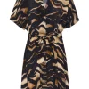 Kaffee KALaila Dress Black/Brown Tiger- Kleider