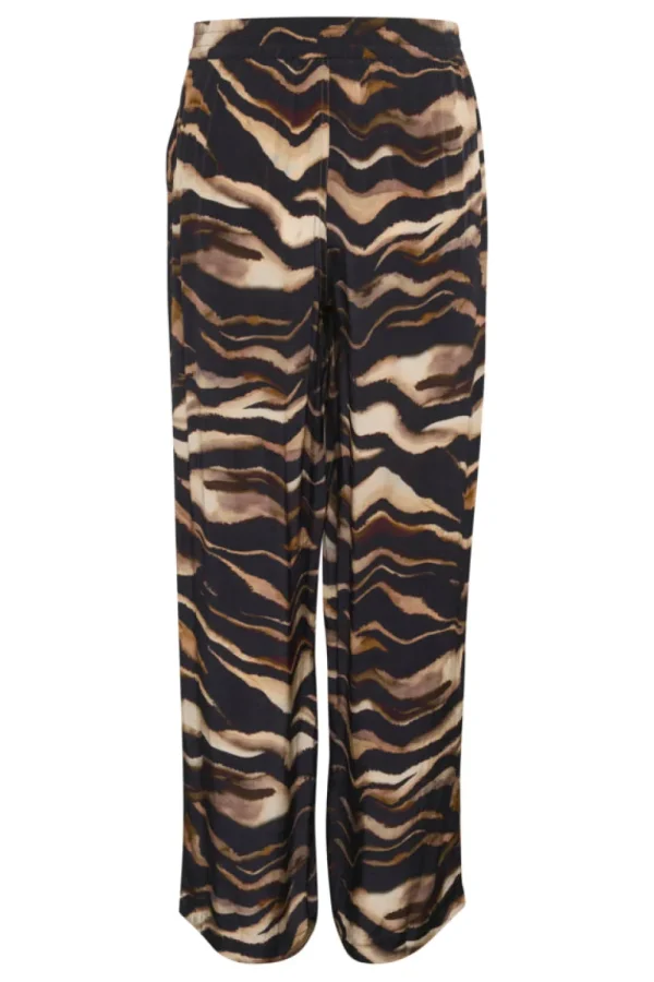Kaffee KALaila Pants Black / Brown Tiger- Hosen