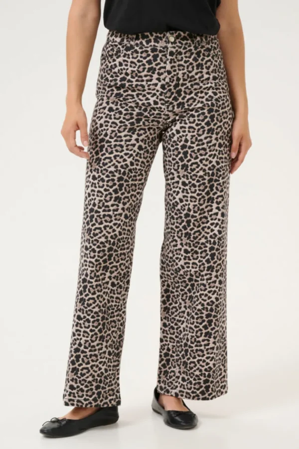 Kaffee KALeonara HW Denim Jeans Classic Leopard- Hosen