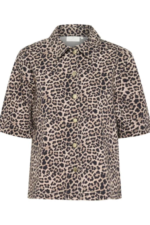 Kaffee KALeonora Denim Shirt Classic Leopard- Shirts & Blusen