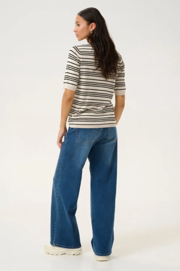 Kaffee KALizza Striped Knit Feather Gray- Strick & Cardigans