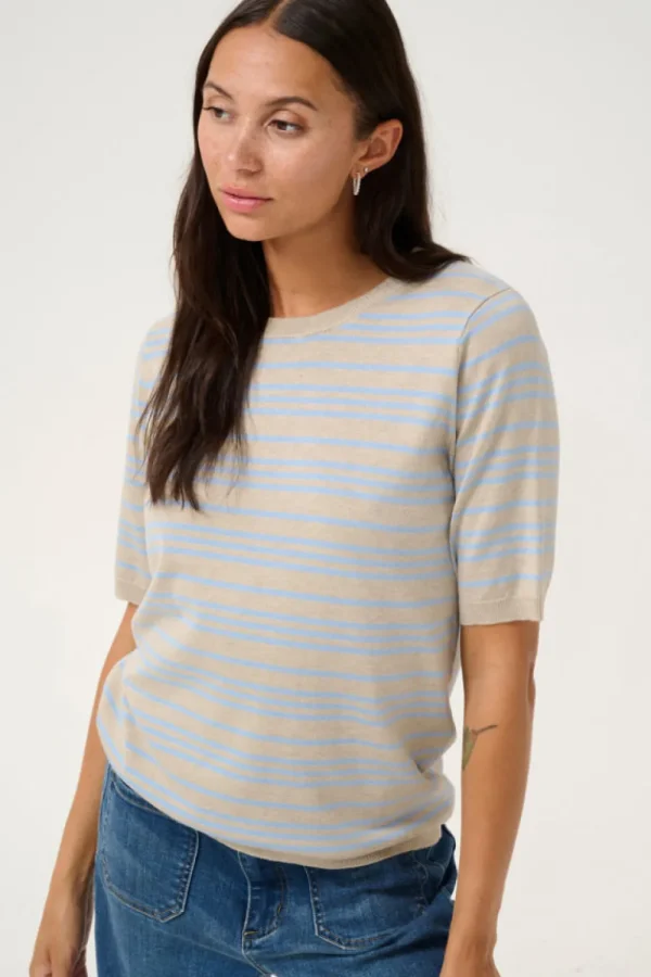 Kaffee KALizza Striped Knit Soft Chambray- Strick & Cardigans