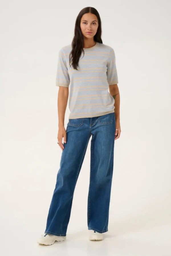 Kaffee KALizza Striped Knit Soft Chambray- Strick & Cardigans