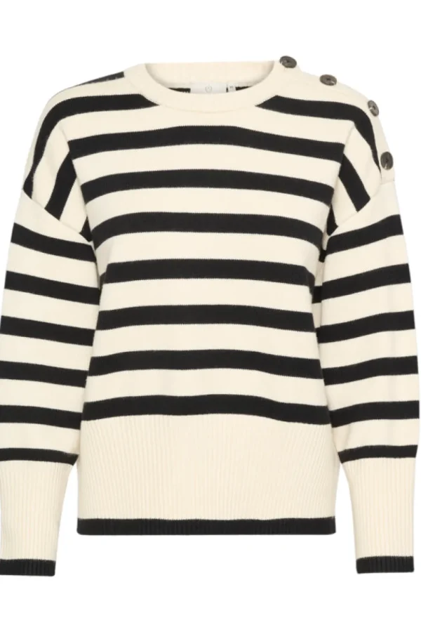 Kaffee KAMerie Knit Pullover White Black- Strick & Cardigans