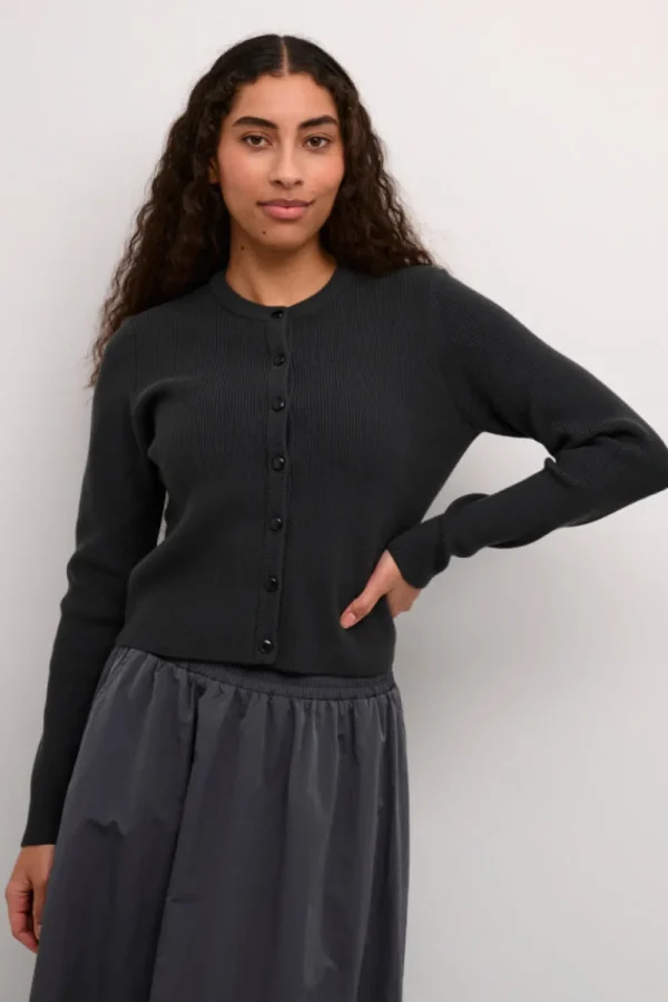 Kaffee KAMy Cardigan Black Oyster- Strick & Cardigans