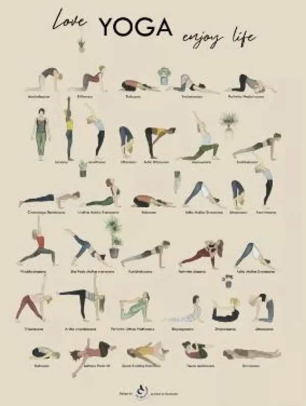 Les Carollaises LC Liebe Yoga Poster, genieße das Leben- Lovely Stuff