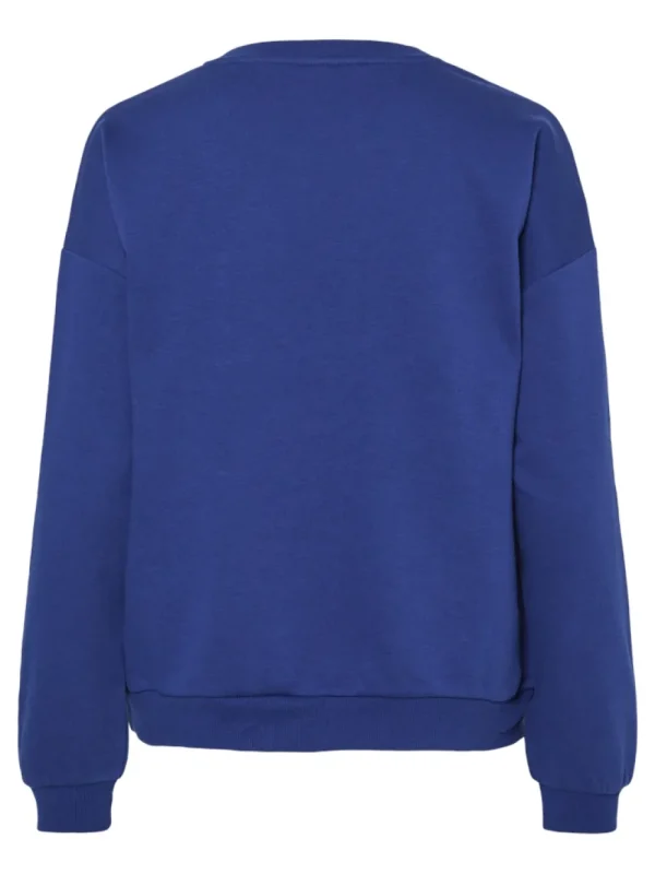 Pieces PCAya LS Oversize Sweat Bellwether Blue- Sweatshirts & Hoodies