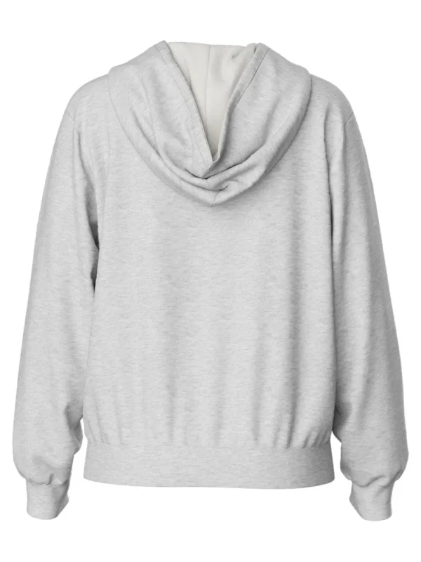 Pieces PCChilli LS Zip Hoodie Light Grey- Sweatshirts & Hoodies