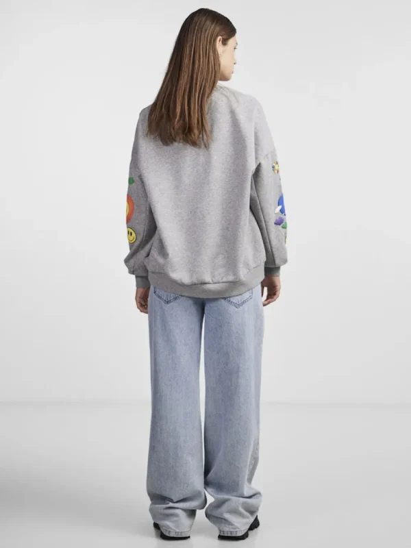 Pieces PCDinna LS Oversized Sweat LGM- Sweatshirts & Hoodies