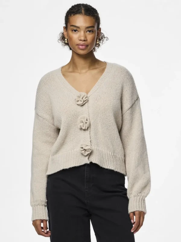 Pieces PCFatima LS Knit Cardigan Silver Gray- Strick & Cardigans