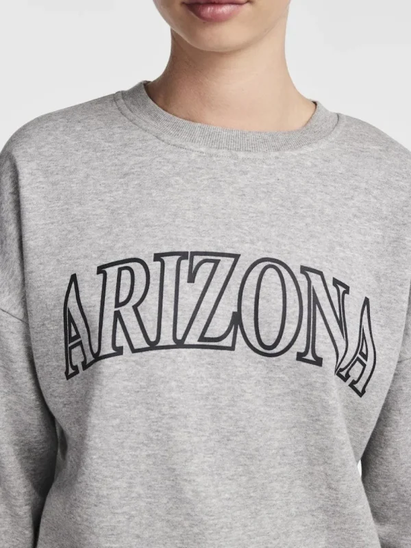 Pieces PCFreya LS Oversize Sweat Grey Melange- Sweatshirts & Hoodies