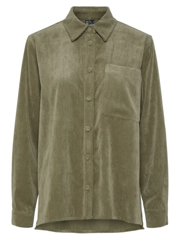 Pieces PCJeffi LS Shirt Deep Lichen Green- Shirts & Blusen