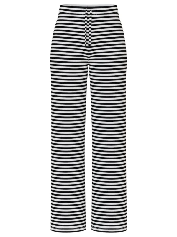 Pieces PCLaya MW Wide Pants White Stripes- Hosen