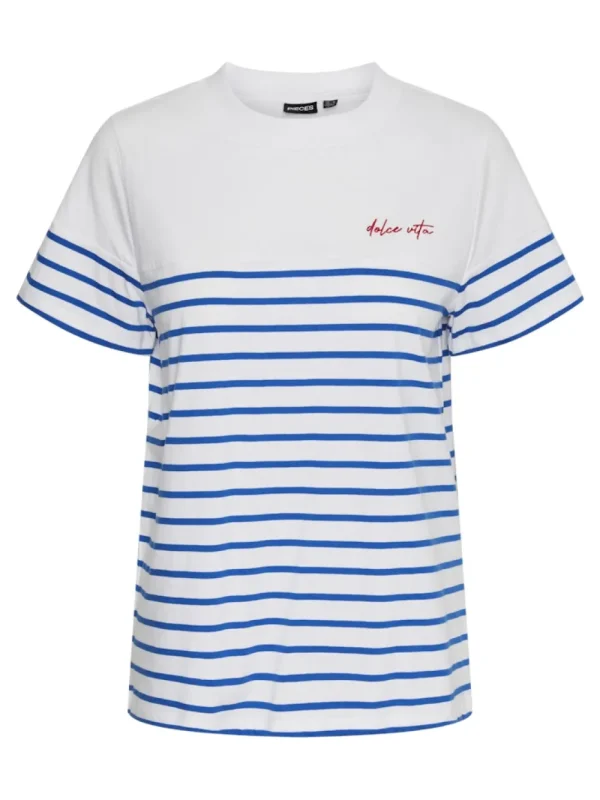 Pieces PCMia SS O-Neck T-Shirt Lapis Blue- T-shirts & Tops