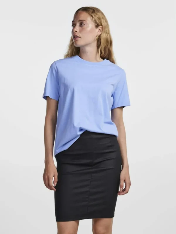 Pieces PCRia SS Solid Tee Vista Blue- T-shirts & Tops