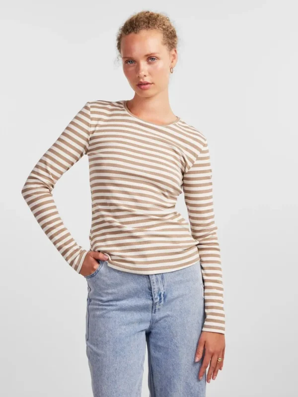 Pieces PCRuka LS Top Silver Mink Cloud Dancer- Shirts & Blusen