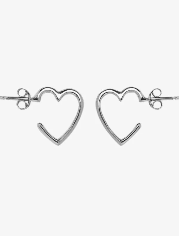 Puravida PVHeart Hoop Earrings Silver- Schmuck
