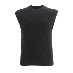 People Wear Organic PWO Rippstrick Pullunder GOTS schwarz- Strick & Cardigans