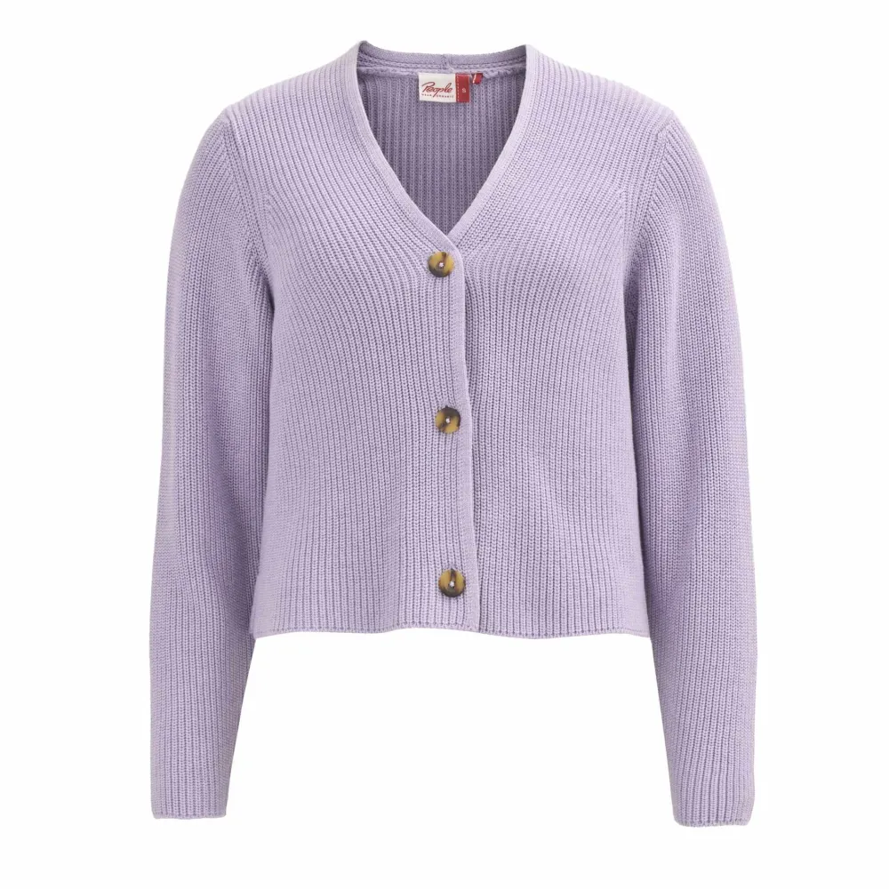 pwo_rippstrickjacke_gots__0.webp People Wear Organic PWO Rippstrickjacke Gots Flieder Melange- Strick & Cardigans