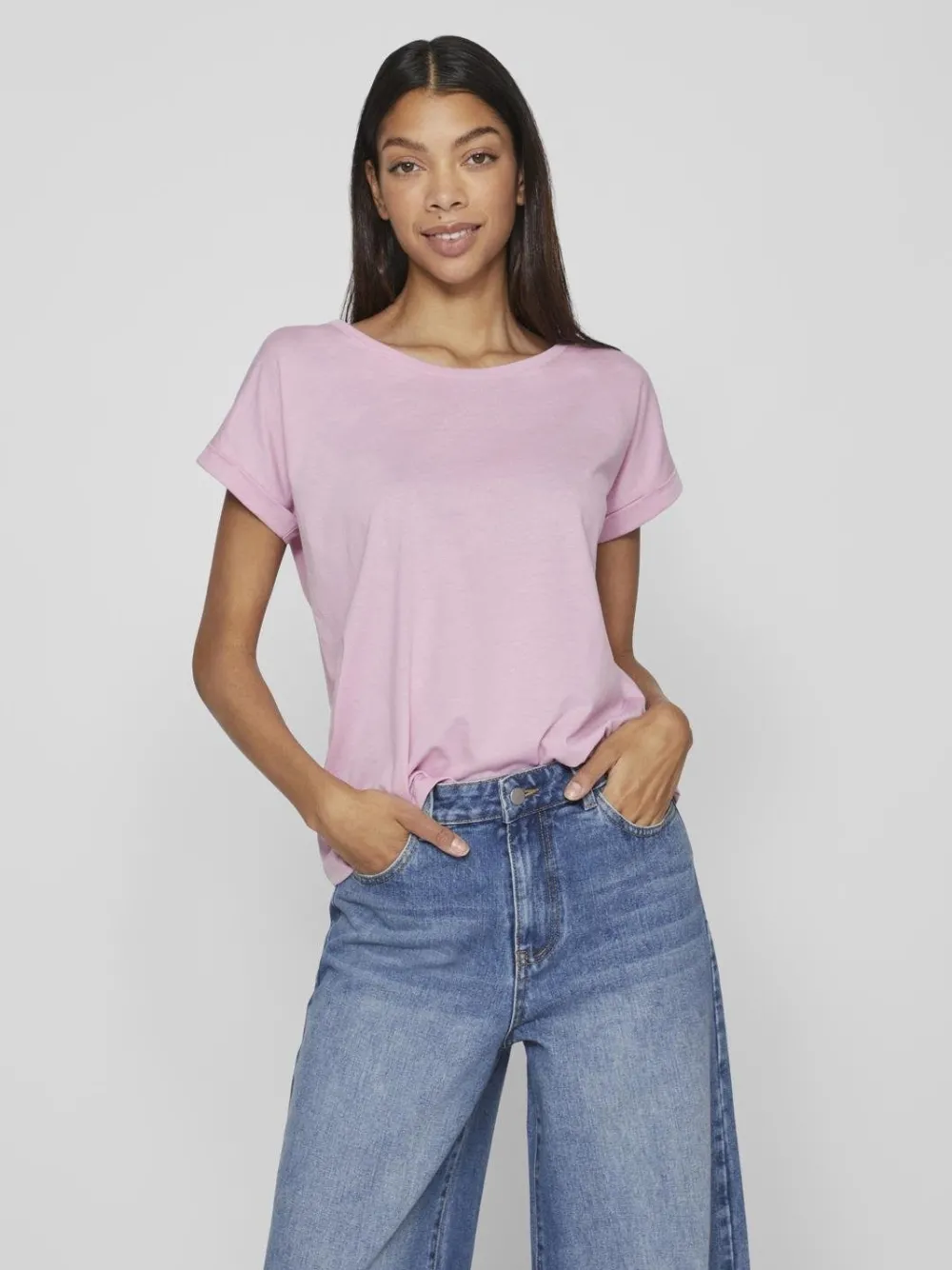 vidreamers_new_pure_tshir_1.webp Vila VIDreamers New Pure T-Shirt Pastel Lavender- T-shirts & Tops