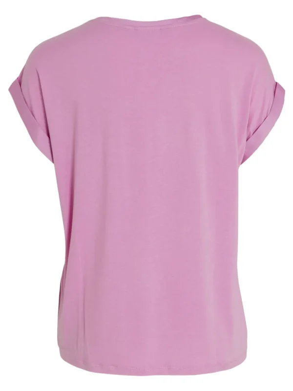Vila VIEllette Satin Top Pastel Lavender- T-shirts & Tops
