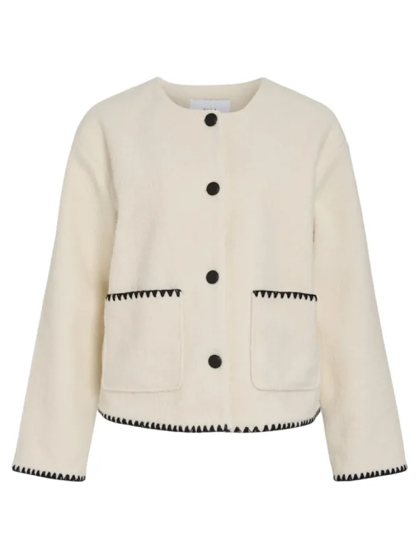 Vila VIKaya L/S Short Teddy Jacket- Mäntel & Jacken