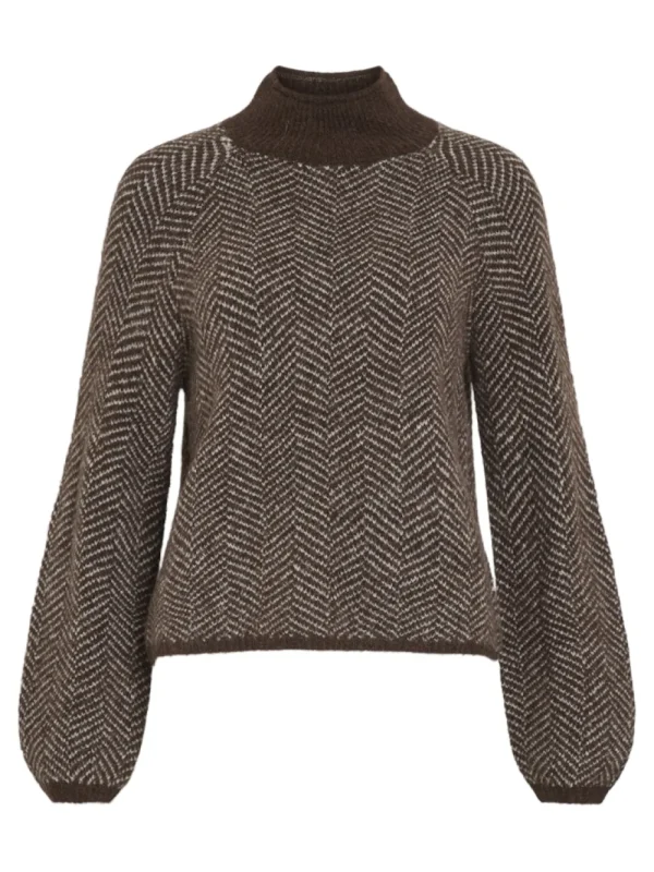 Vila VILory High Neck L/S Knit Top Coffee Bean- Strick & Cardigans