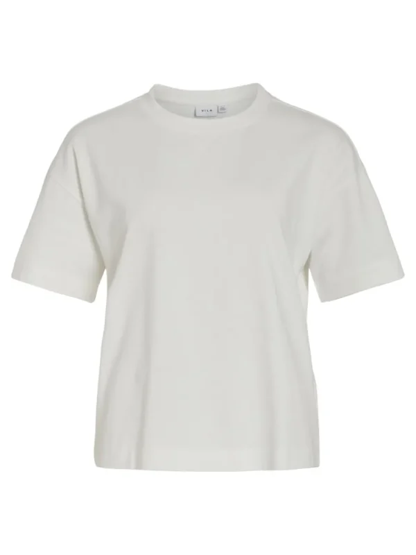 Vila VIMonie O-Neck S/S Top Snow White- T-shirts & Tops