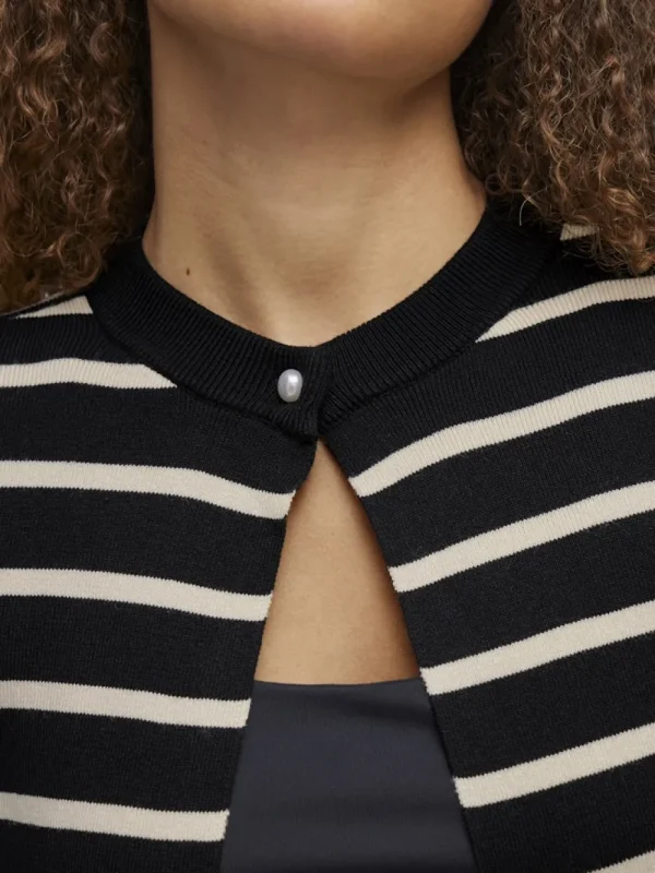 Vila VISebahat L/S Knit Cardigan Black Stripes- Strick & Cardigans