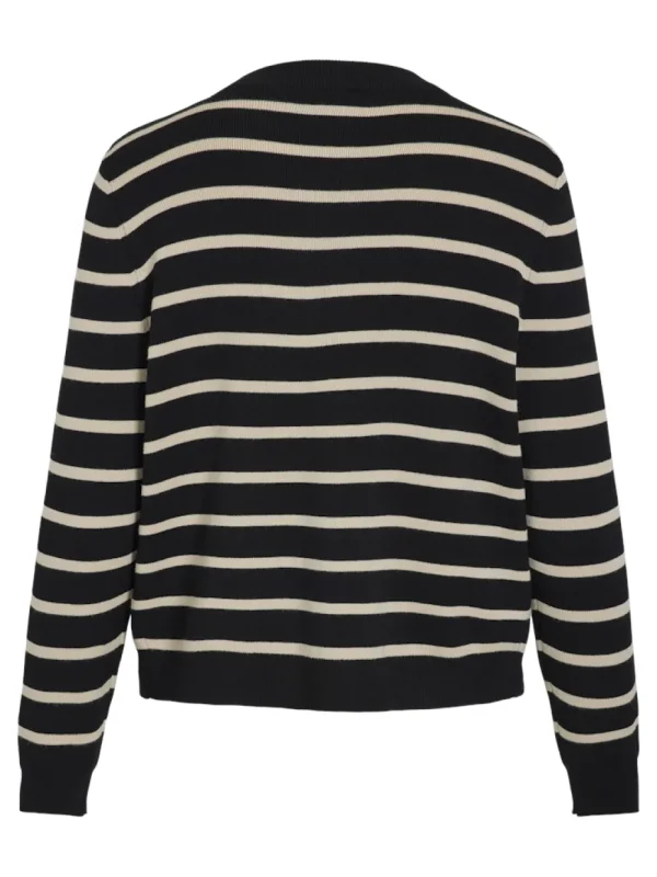 Vila VISebahat L/S Knit Cardigan Black Stripes- Strick & Cardigans