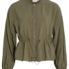Vila VISuva L/S Zip Short Cardigan Dusty Olive- Mäntel & Jacken