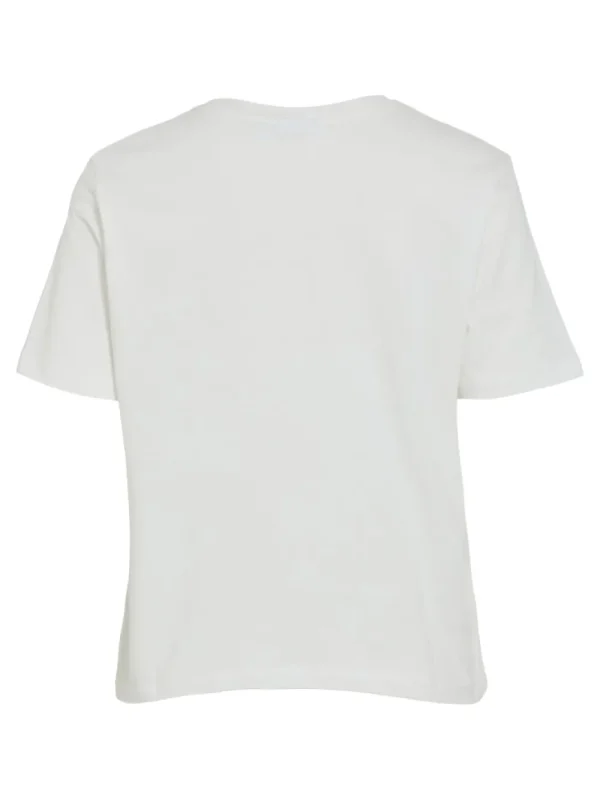 Vila VISybil Leo Kiss S/S T-Shirt Cloud Dancer Kiss- T-shirts & Tops