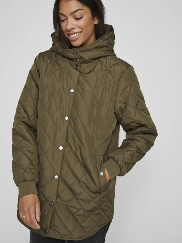 Vila VITate L/S Hooded Jacket Ivy Green- Mäntel & Jacken