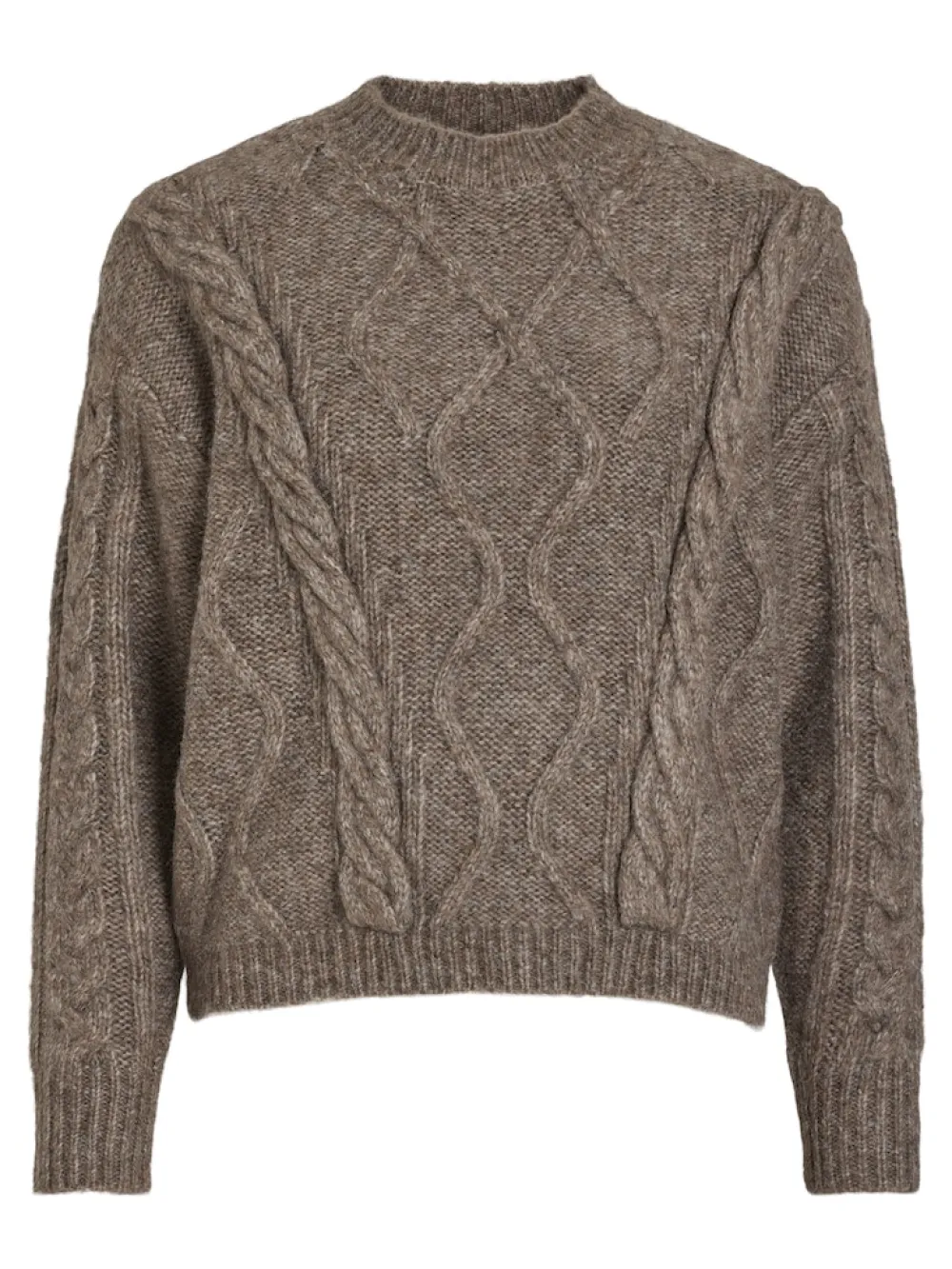 vitoya_oneck_cable_knit_t_0.webp Vila VIToya O-Neck Cable Knit Top Dark Natural- Strick & Cardigans