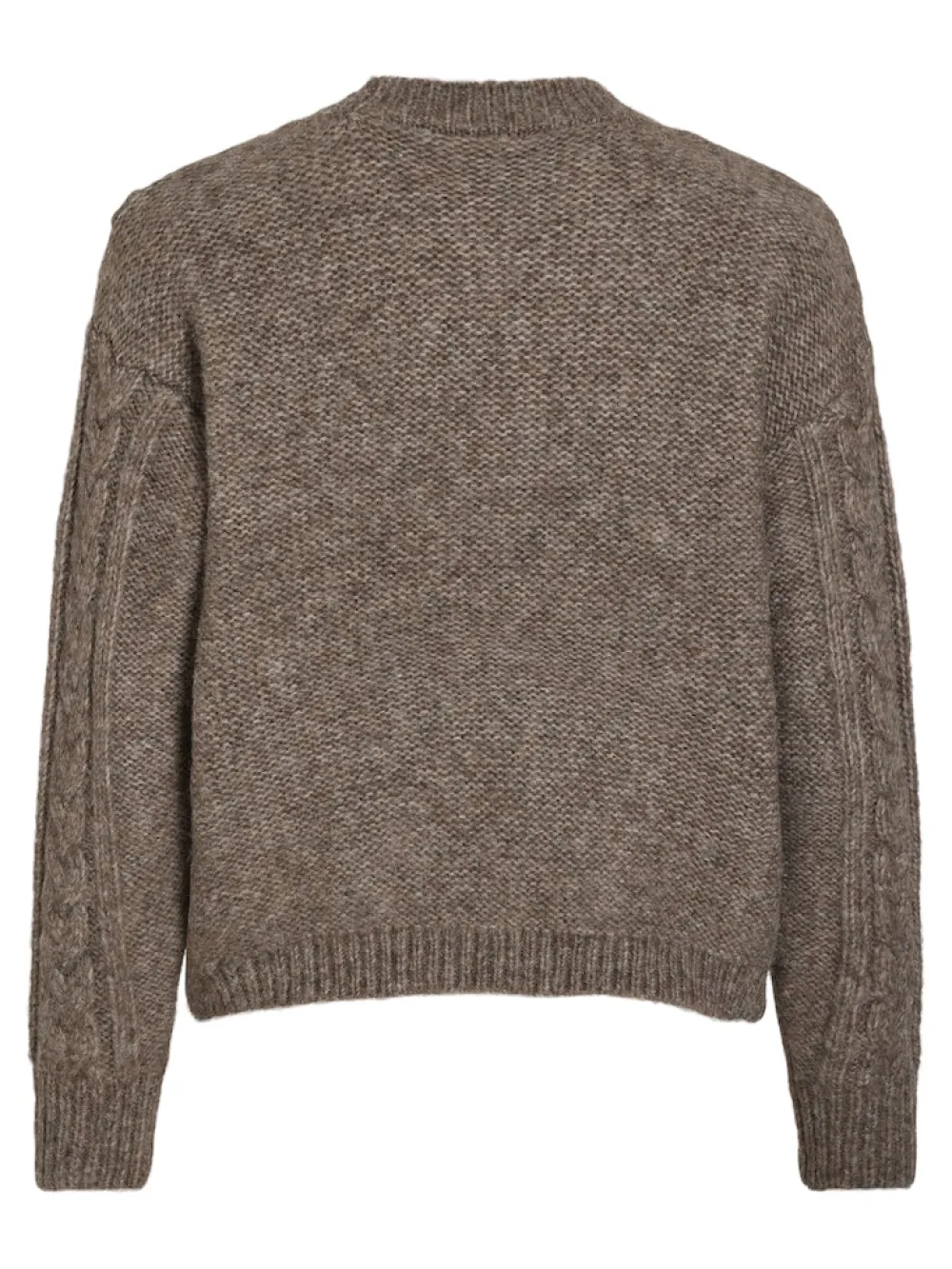 vitoya_oneck_cable_knit_t_2.webp Vila VIToya O-Neck Cable Knit Top Dark Natural- Strick & Cardigans