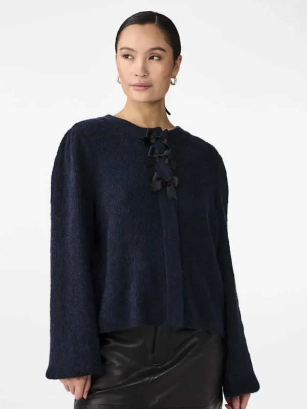 Yas YABonsa LS Knit Cardigan Navy Blazer- Strick & Cardigans