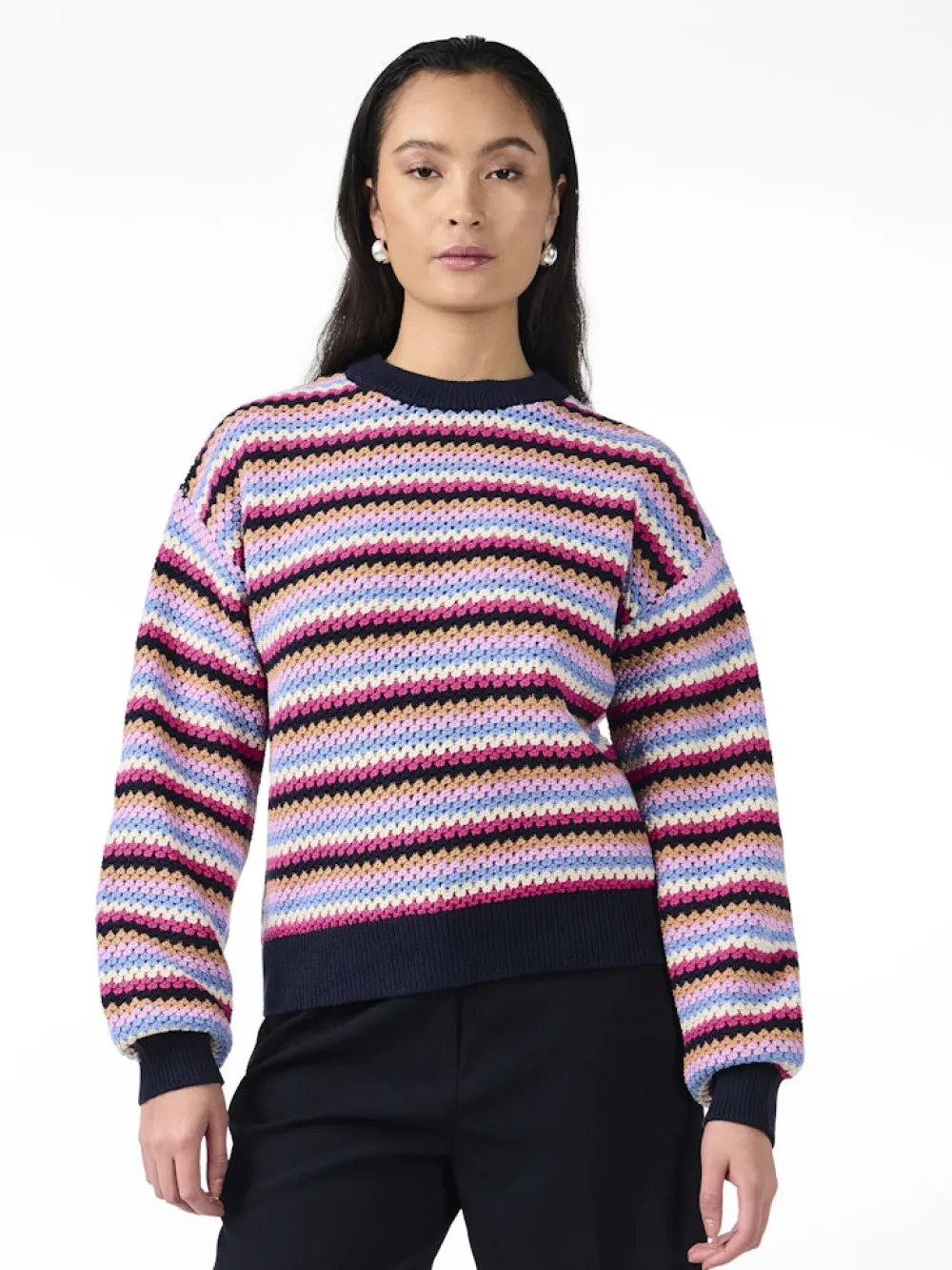 yasbela_ls_knit_pullover__1.webp Yas Bela LS Knit Pullover Navy Blazer- Strick & Cardigans