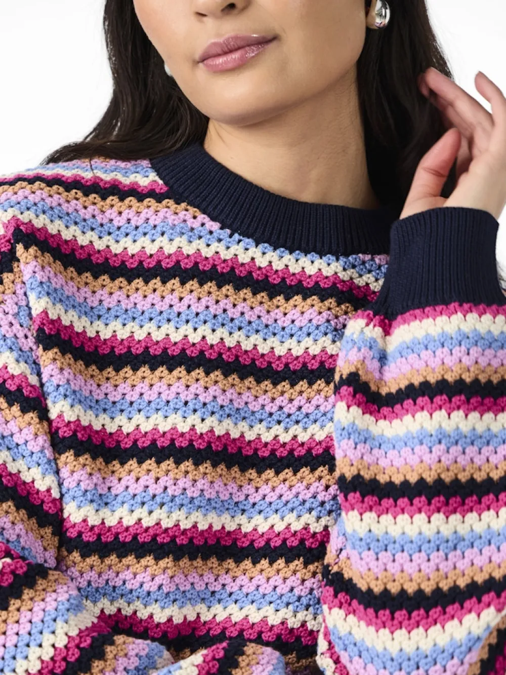 yasbela_ls_knit_pullover__3.webp Yas Bela LS Knit Pullover Navy Blazer- Strick & Cardigans