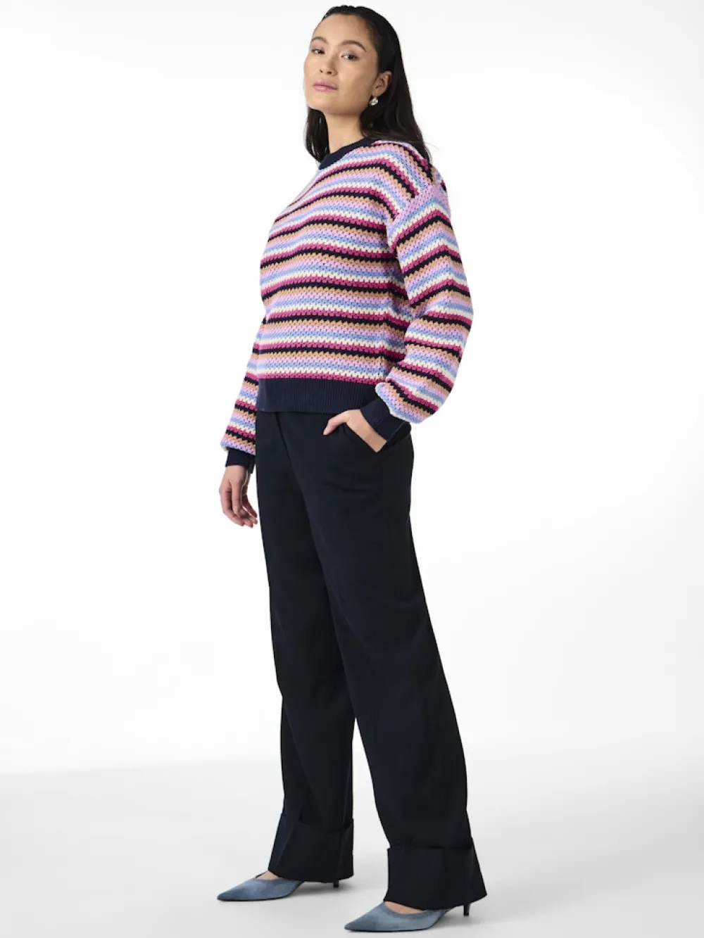 yasbela_ls_knit_pullover__4.webp Yas Bela LS Knit Pullover Navy Blazer- Strick & Cardigans